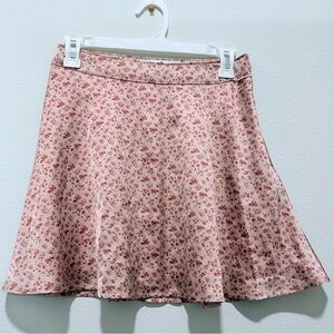 ✨3/$20 Hollister pink satin floral skater skirt